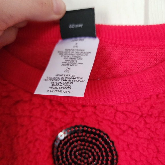 Disney Mickey Sequin Fuzzy Sweater Size Small - Picture 3 of 5